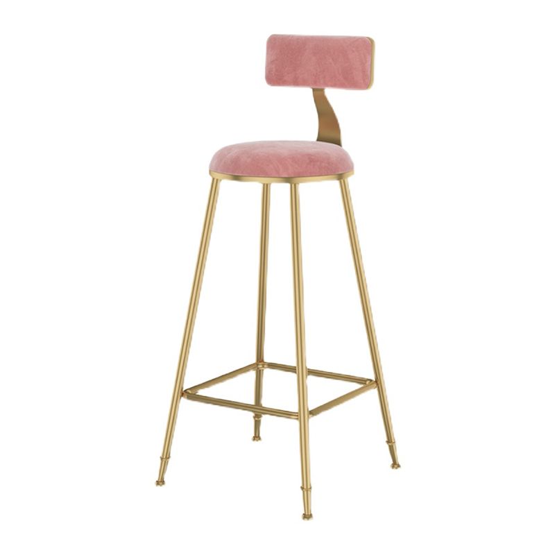 Nordic Style Bar-stool Round Counter Bar Stool with Metal Legs for Kitchen