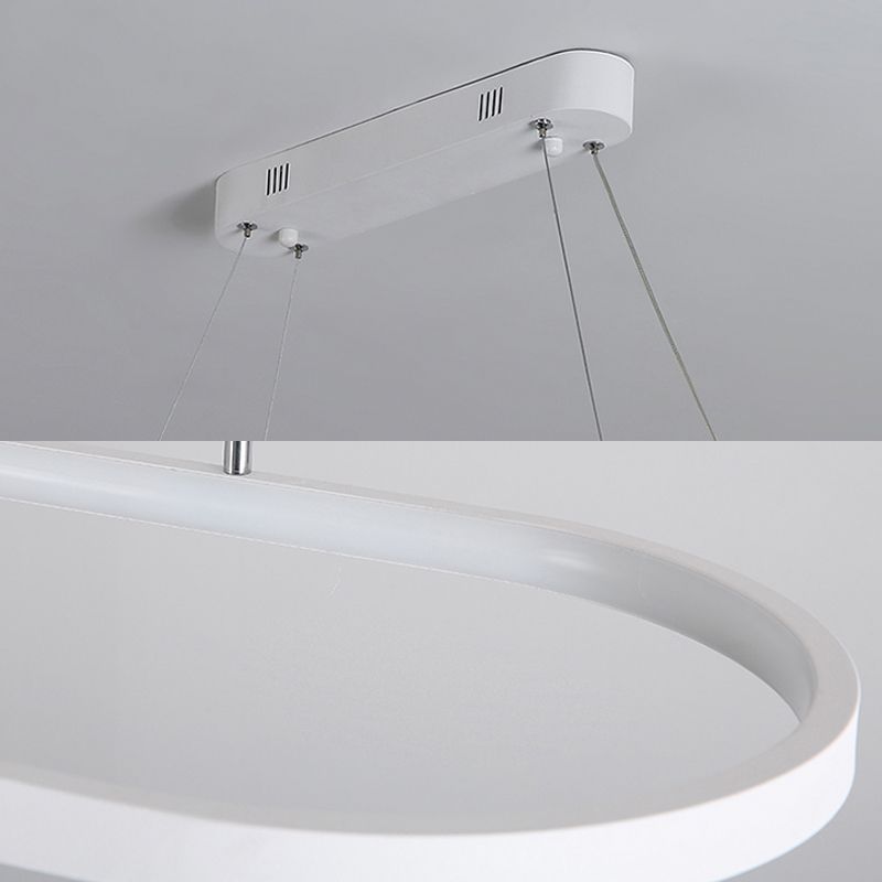 Simplicità del ciondolo a goccia ovale acrilica 27 "/35.5"/47 "Luce a traffico a trazione in bianco/nero a LED sul tavolo in tavola calda/bianca/telecomandata