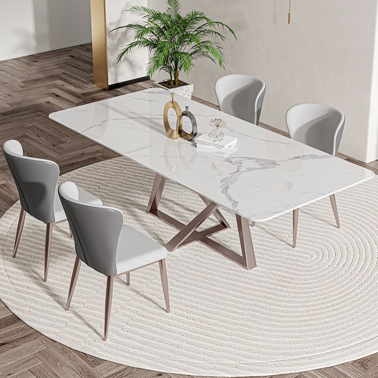 Nordic Sintered Stone Top Dining Set Rectangle 1/3/4/5/7 Pieces Dining Table with Chairs