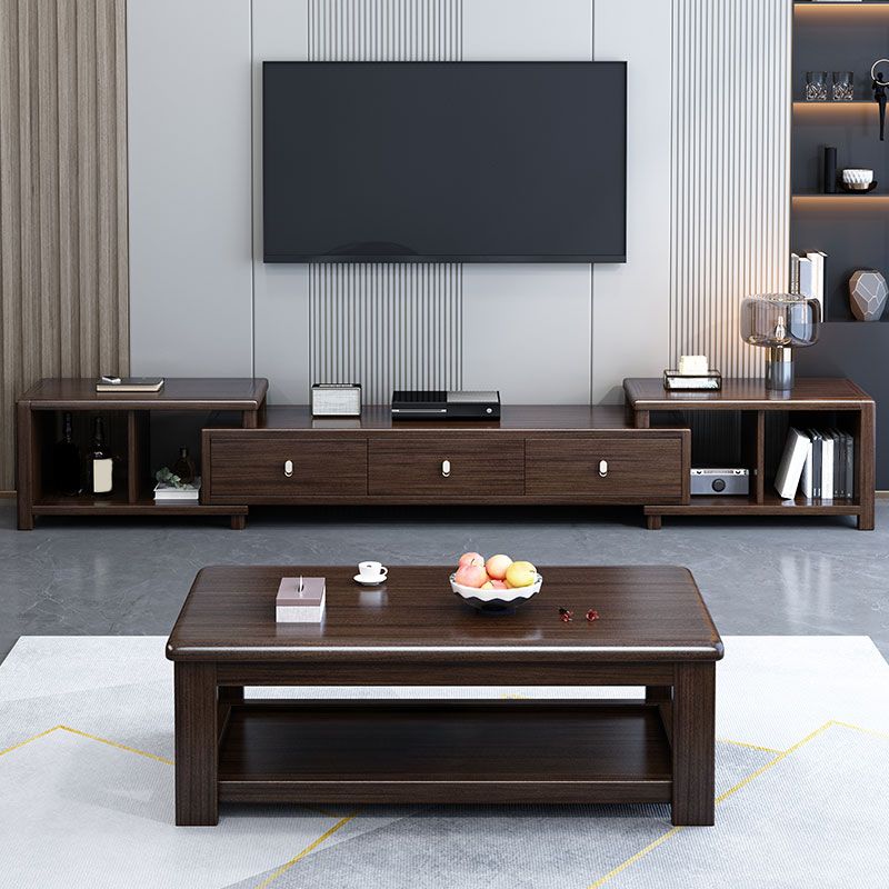 16"H Mid-Century Modern Coffee Cocktail Table with Storage Shelf