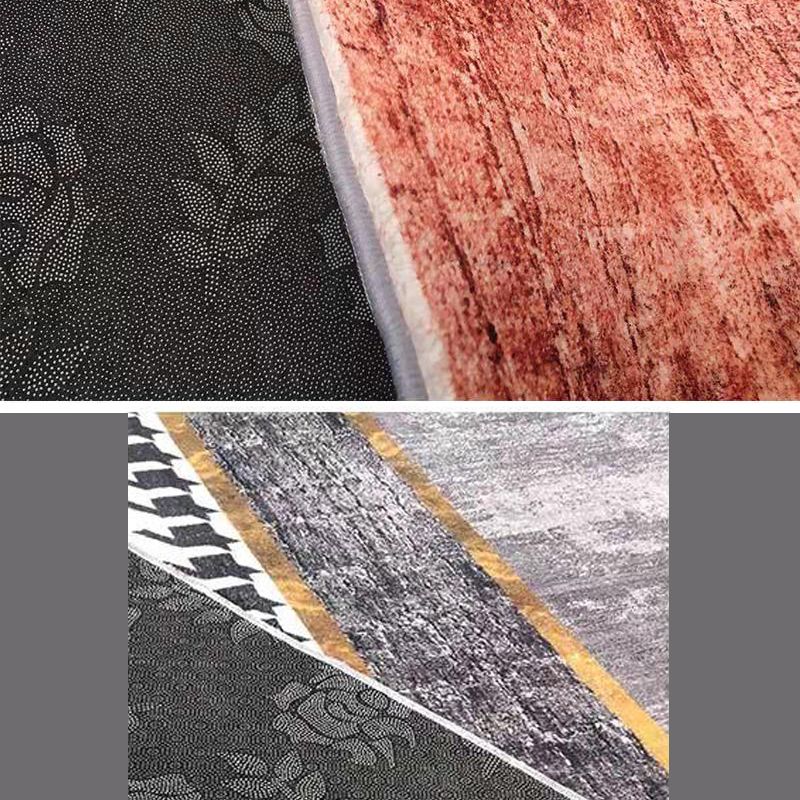 Luxury Houndstooth Print Carpet Polyester Area Rug Non-Slip Backing Indoor Carpet for Living Room