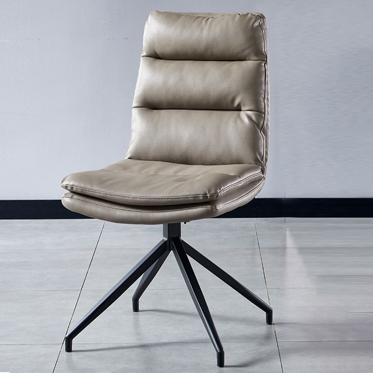 Sillas laterales de comedor de cuero de estilo contemporáneo Silla con respaldo sólido para cocina