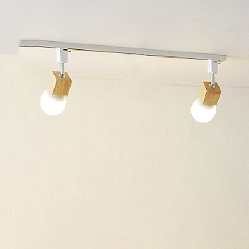 Noordse LED -baanverlichting Moderne Minimalistische stijl Verstelbare vaste houten Semi Mount Lighting voor huishouden en commercieel