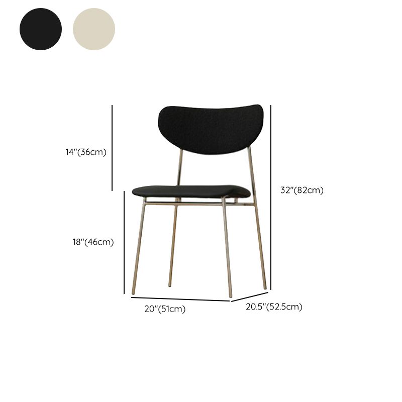 Contemporary Indoor Side Chair Silver Legs Open Back Dining Chair