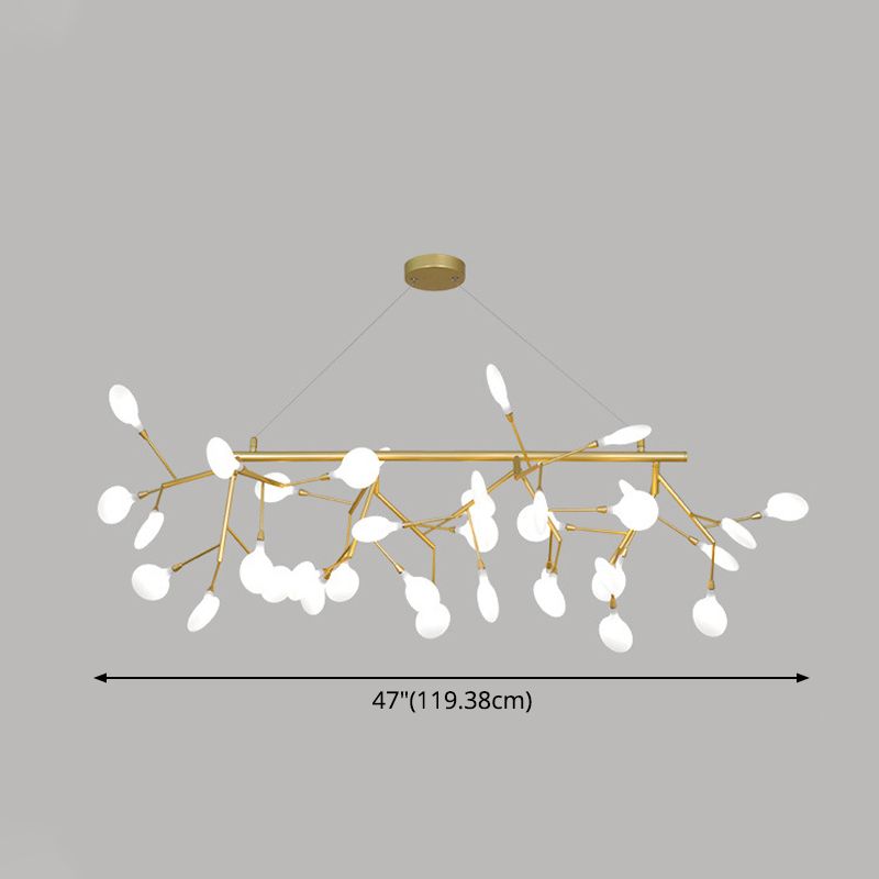 Island Lighting Contemporary Branch Metal Pendant with Round Canopy for Bedroom