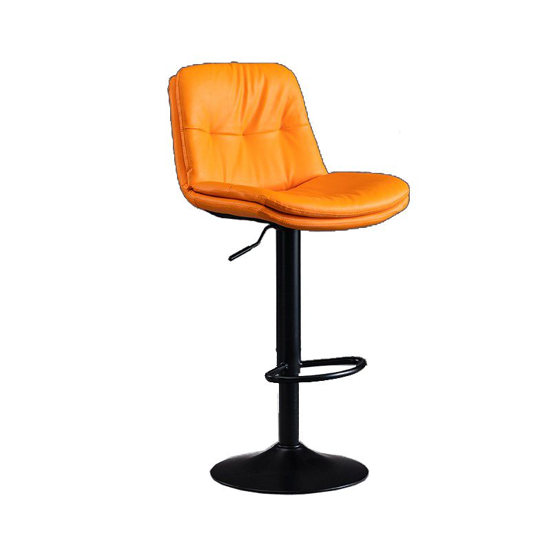 Faux Leather Swivel Bar Chair Modern Armless Upholstered Bar Stool