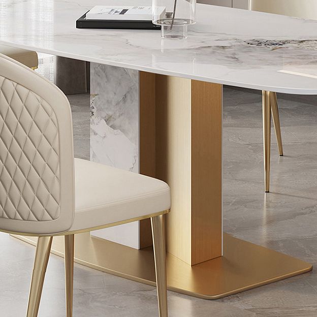 Luxury Sintered Stone Top Dining Set Rectangle 1/2/5/7 Pieces Kitchen Table with Chairs