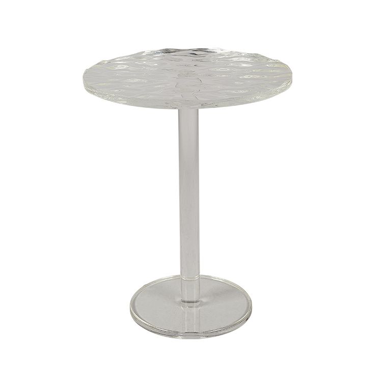 Pedestal 20" Tall End Table Round Clear Acrylic Sofa Side Accent Table