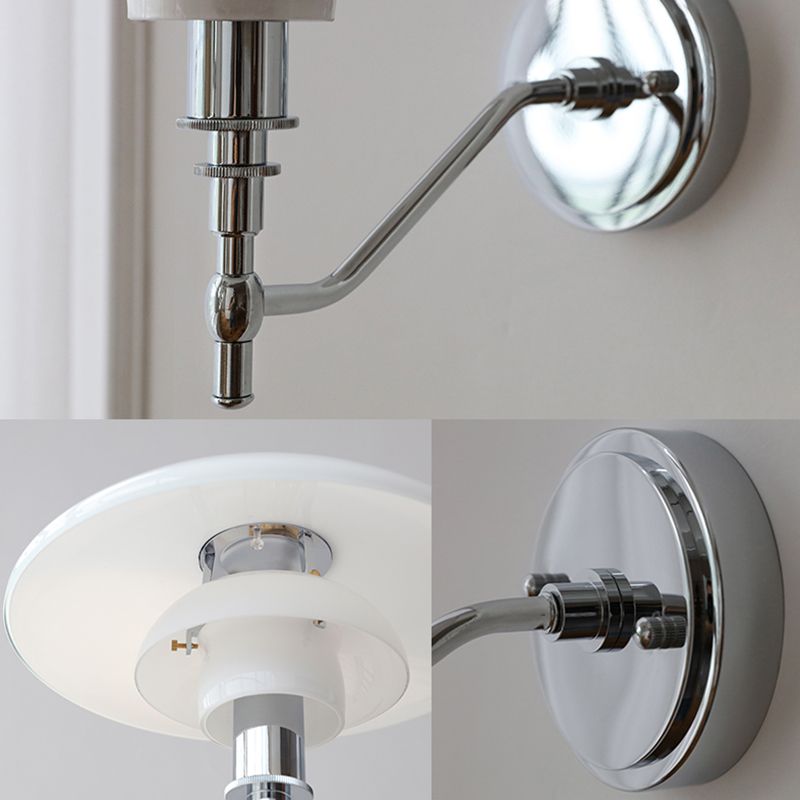 Industrial White Shade Wall Mounted Sconce Glass Shade Wall Lights for Bedroom