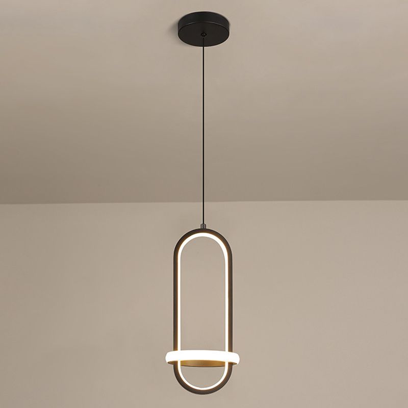 Oval Aluminium Ceiling Pendant 47"Suspension Wire Ceiling Pendant Light for Bedside