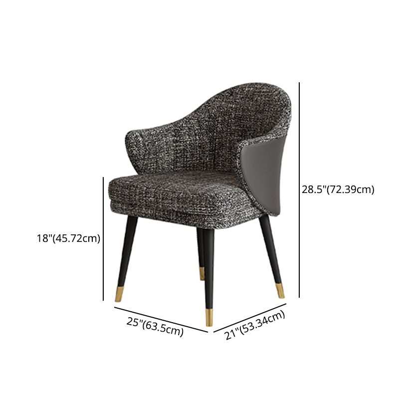 Glam Sintered Stone Dining Room Set with Round Table and Black Leg Dining Table Furniture