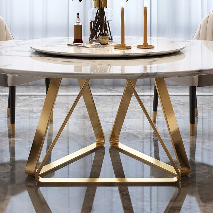 Marble Dining Table Contemporary Dining Site Table with Pedestal Base