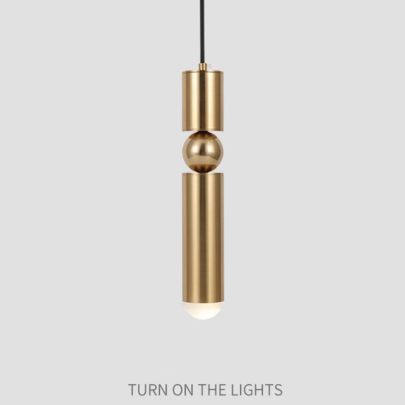 Cylindrical Metal Hanging Pendant Light Modern Style Ceiling Downlight Pendant Light for Dinning Room
