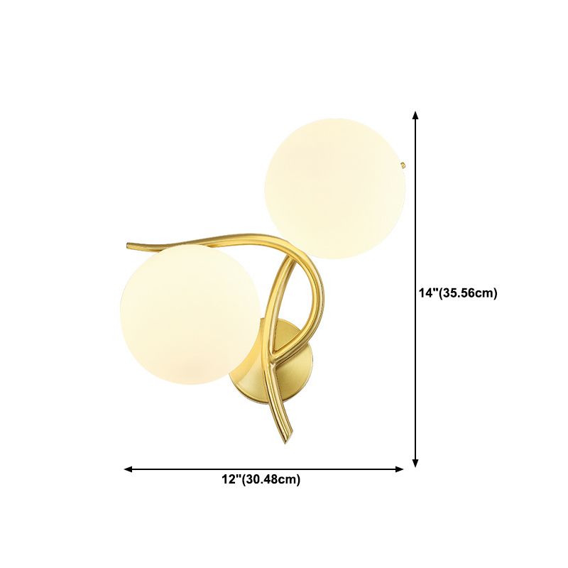 Modern Style Ball Shape Flush Mount 2-Light Glass Ceiling Light for Bedroom