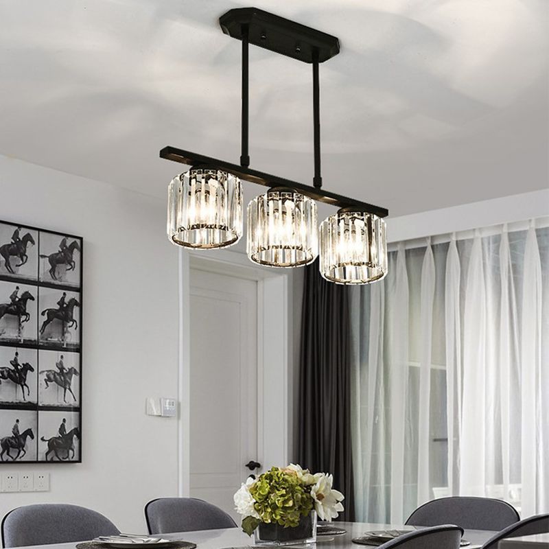 Luminaires de l'île contemporaine Crystal Cylinder Island Lights