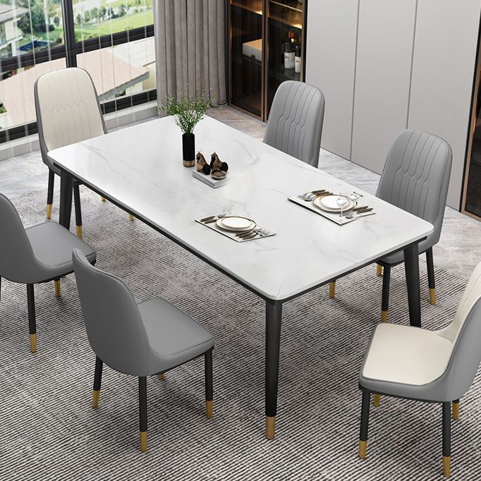 Moderne gesinterde stenen tafel, rechthoekige keukeneettafel met 4 poten