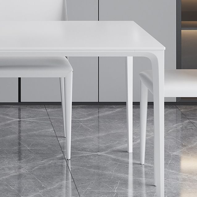 Sintered Stone Dining Table Industrial Style 4 Legs Base Rectangle Table for Home
