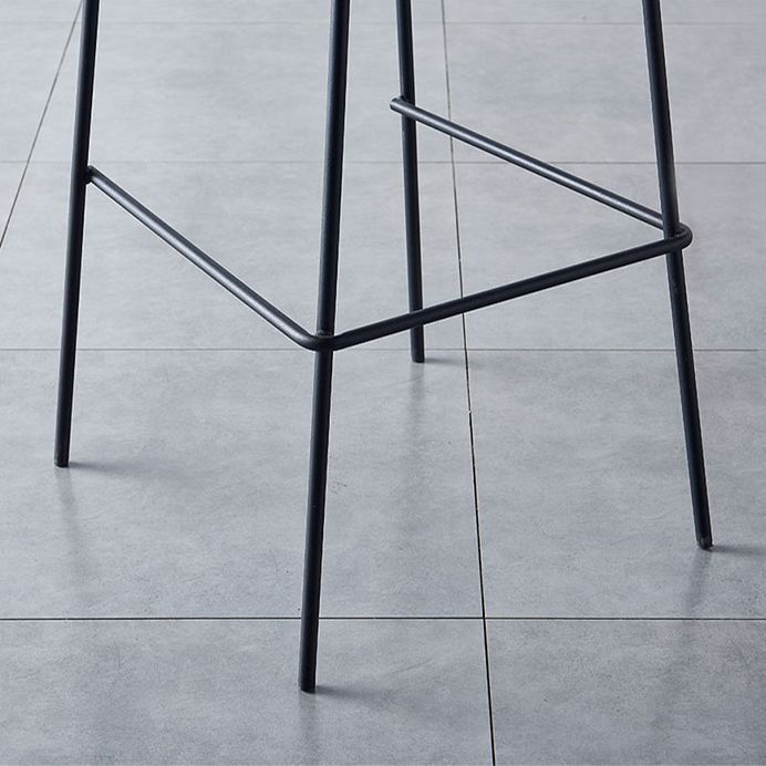 Modern Backrest Armless Counter Stool Iron Pub Stool with Plastic Cushion