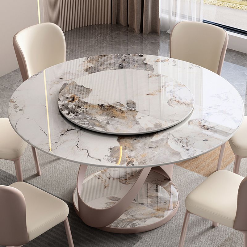 Modern Sintered Stone Dining Table Pedestal Casual Dining Table