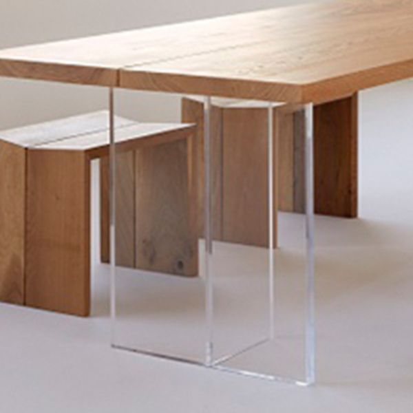 Modern 1/2/5 Pieces Dining Set Solid Wood Rectangle Dining Table Set in Natural