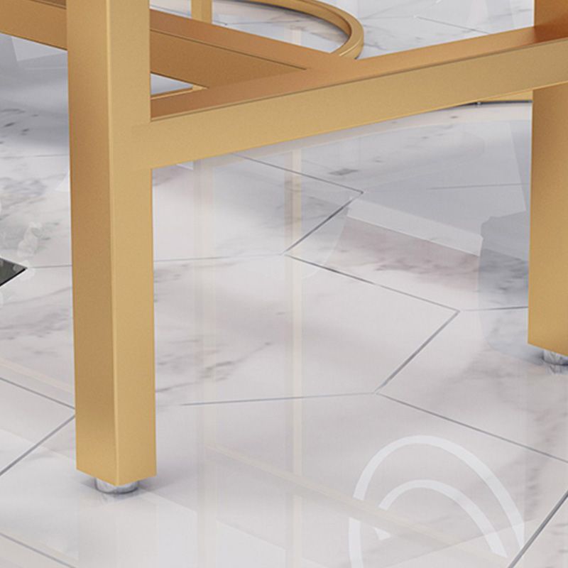 White Faux Marble Top Table Glam Style Bistro Pub Table for Dining Room