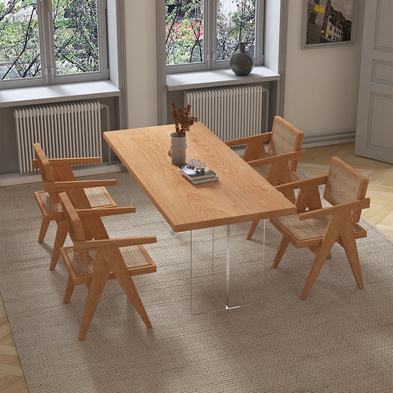 Rectangle Dining Set 1/4/5 Pcs Modern Solid Wood Dining Table and Chairs