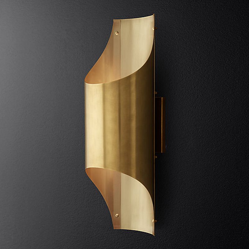 Linear Living Room Sconce Light Metal 1 Head Contemporary Wall Mount Lamp in Brass