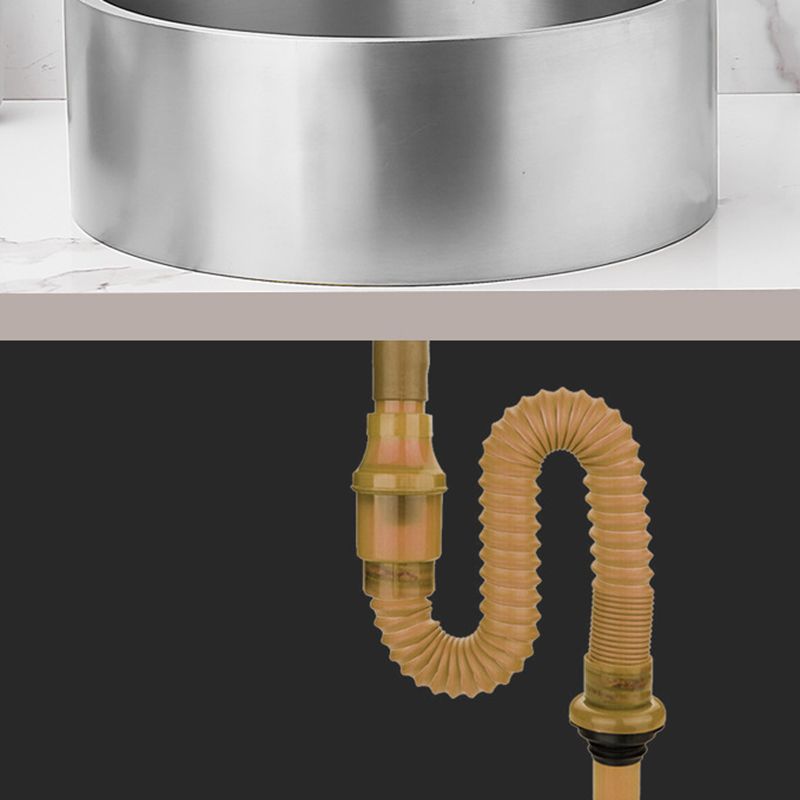 Modern Stainless Steel Wash Stand Round Trough Sink for Bathroom