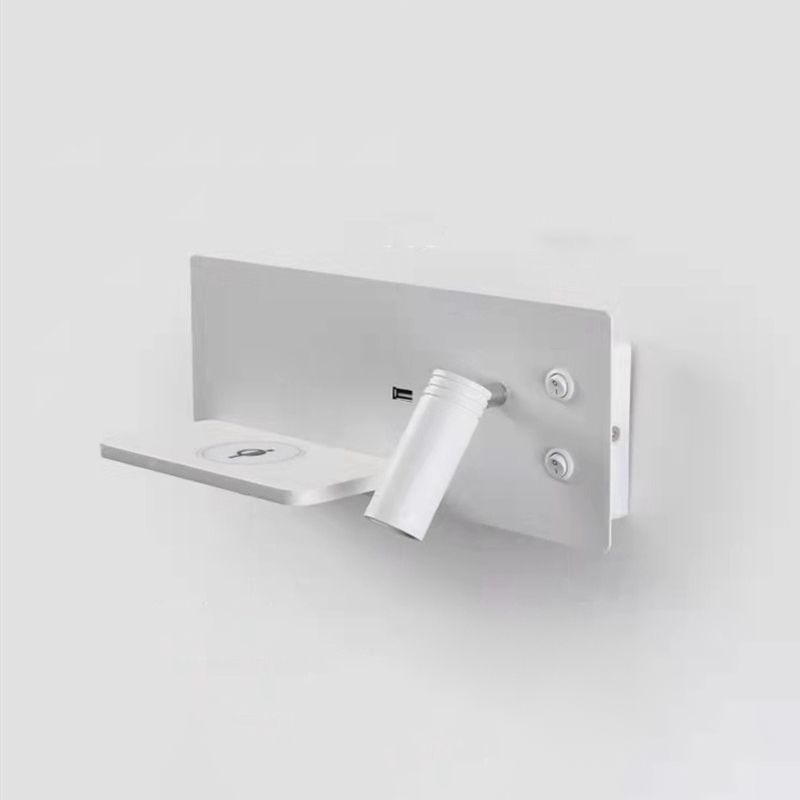 Lámparas de pared rectangulares de estilo contemporáneo metal 2 luces lectura de luz de pared