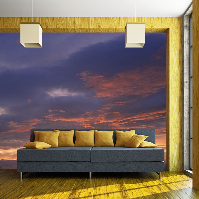 Splendid Evening Glow Mural Wallpaper for Living Room, Dark Color, Personalized Size