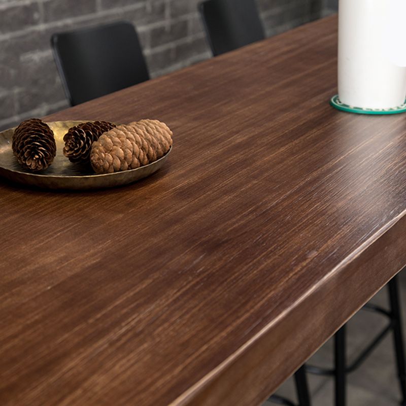 Industrial 1/5/9 Pieces Bar Table Set Rectangle Pine Wood Counter Table for Cafe