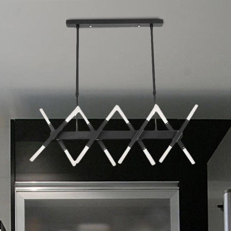 Acrylic Tube Island Pendant Modern 16/20 Lights Black/White/Gold Ceiling Pendant Light for Dining Room