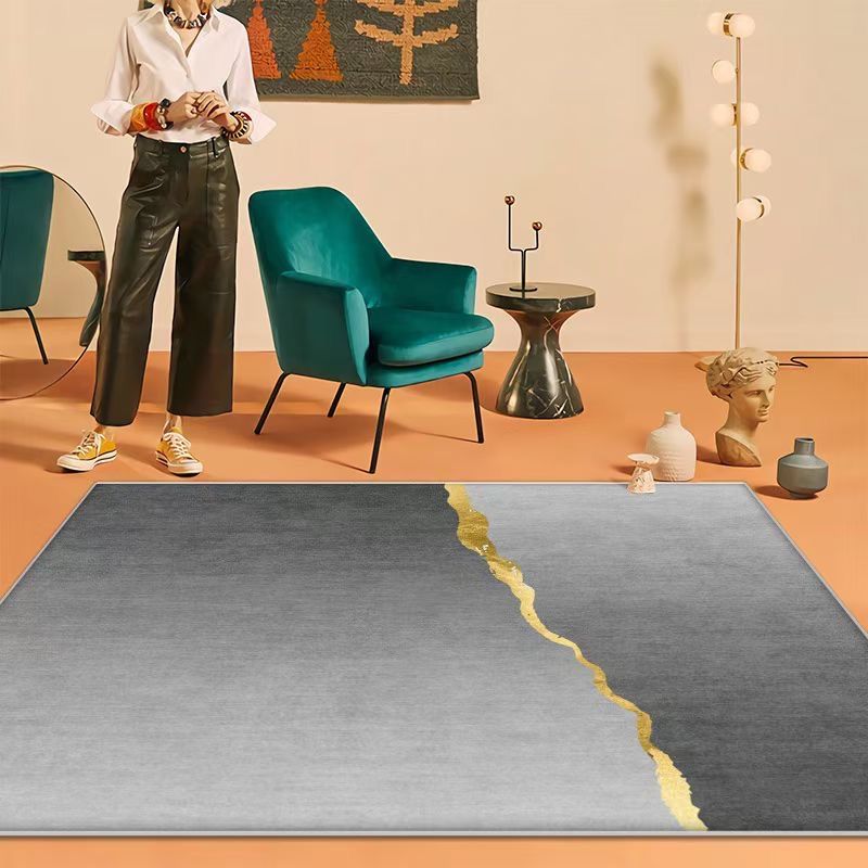 Beige Modern Rug Polyester Circle Pattern Rug Washable Rug for Home Decor