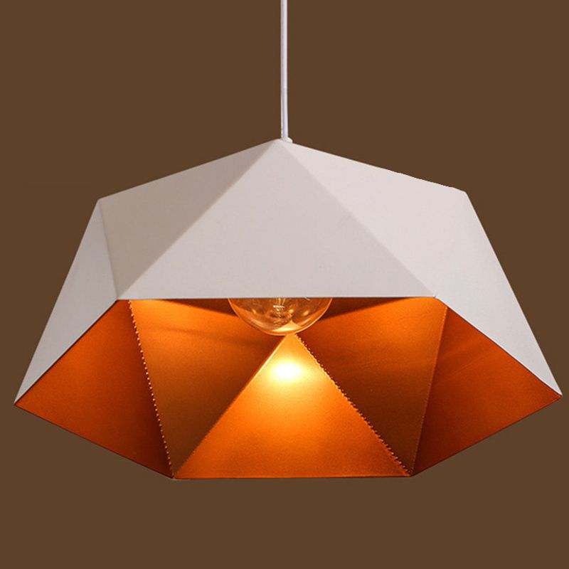 Ombre hexagonale à la baisse du pendentif Simplicité Style Pendre en métal Éclairage de pendentif en métal