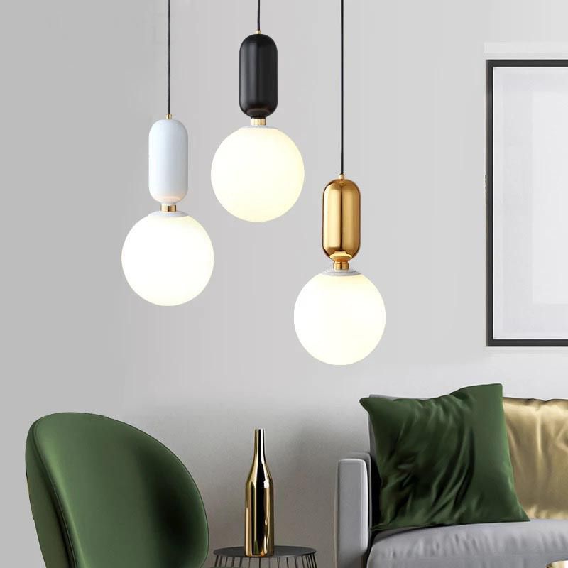 Nordische minimalistische Gla-Globus Hanging Lampe Single-Bulb Kreative Ausrufezeichen Anhänger Licht für Schlafzimmer