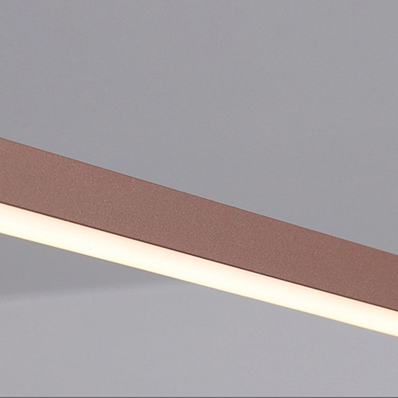 1-Licht lineare Inselbeleuchtung zeitgenössische Metallinsel Deckenleuchte in Braun