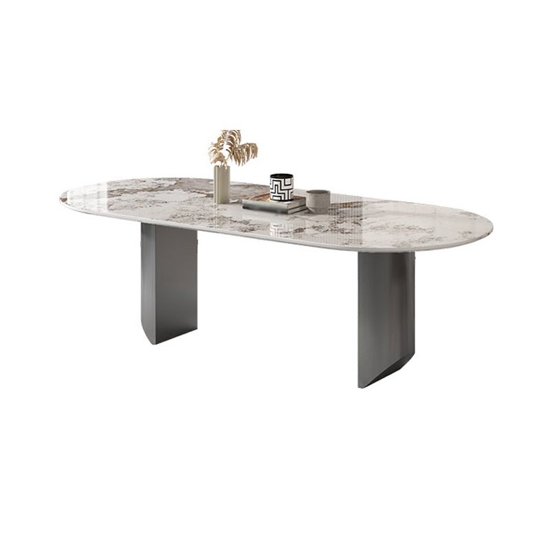 Modern Oval Sintered Stone Dining Table Set 1/4/5/7 Pieces Dining Set for Home Use