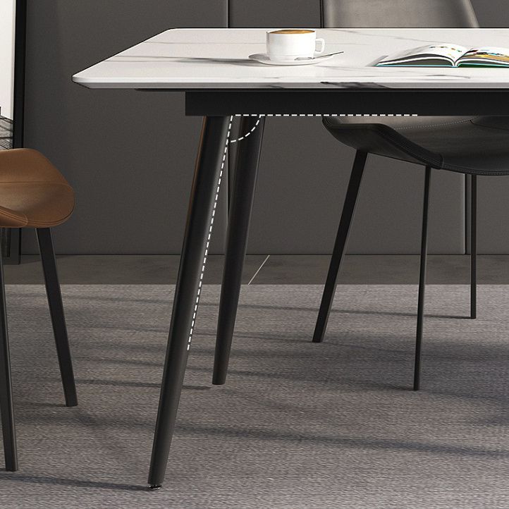 Mesa de piedra rectangular moderna contemporánea 4 patas de la sala de cena