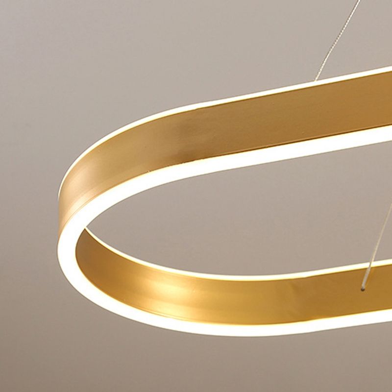 Modern Chandelier Linear Oval Island Lights 2 Light Metal Island Lighting Fixtures