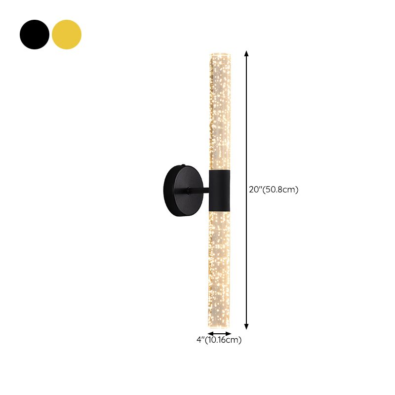 Modern Style Vanity Light Cylinder Shape 2 Lights Vanity Lamp for Shower Room