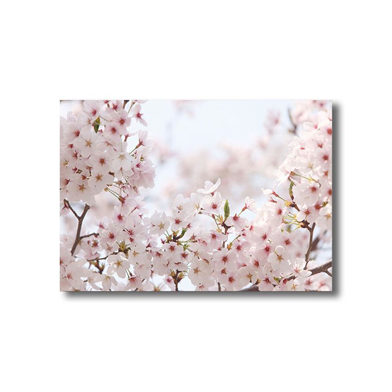 Heller Sakura-Leinwanddruck, florale Schlichtheit, Heim-Wand-Kunst-Dekor für das Wohnzimmer