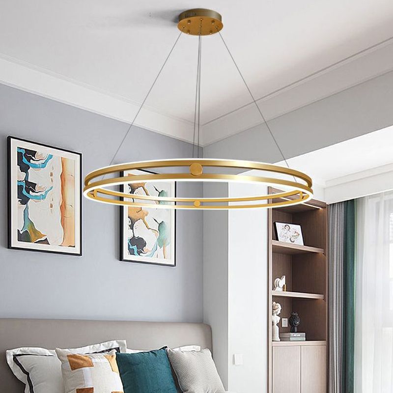 Metal Chandelier Light Fixture Ring Simple LED Ceiling Chandelier Pendant