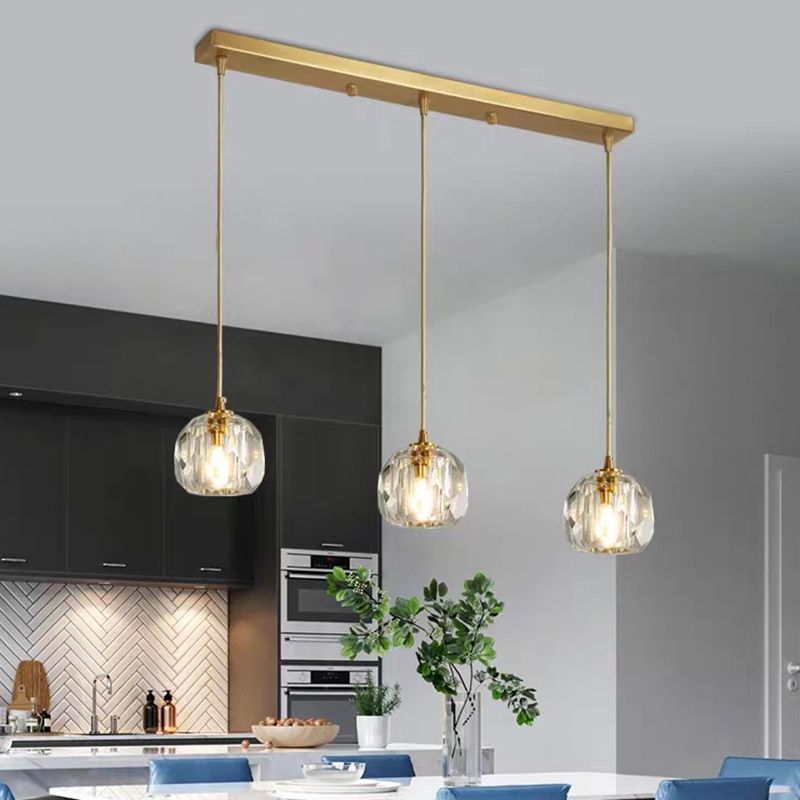 Gouden koepelophanging hanglamp eigentijdse kristallen hanger verlichtingsarmatuur
