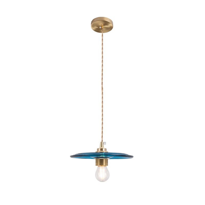 Retro Minimalist 1 Light Pendant Lamp Lens Glass Shade Pendant Light Fixture for Living Room