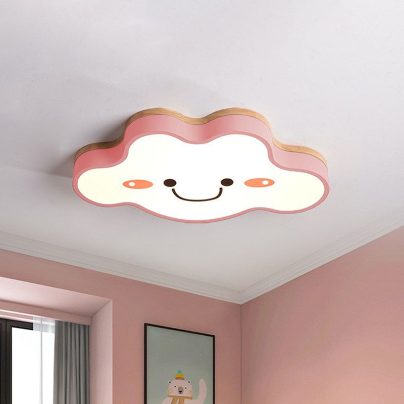 Plafonnier LED en acrylique givré pour chambre à coucher, nuage souriant, luminaire décoratif d'intérieur pour enfants