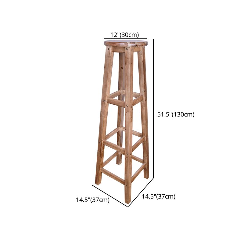 Telón de barras de madera de diseño contemporáneo para taburetes sin espalda para el hogar con base de madera