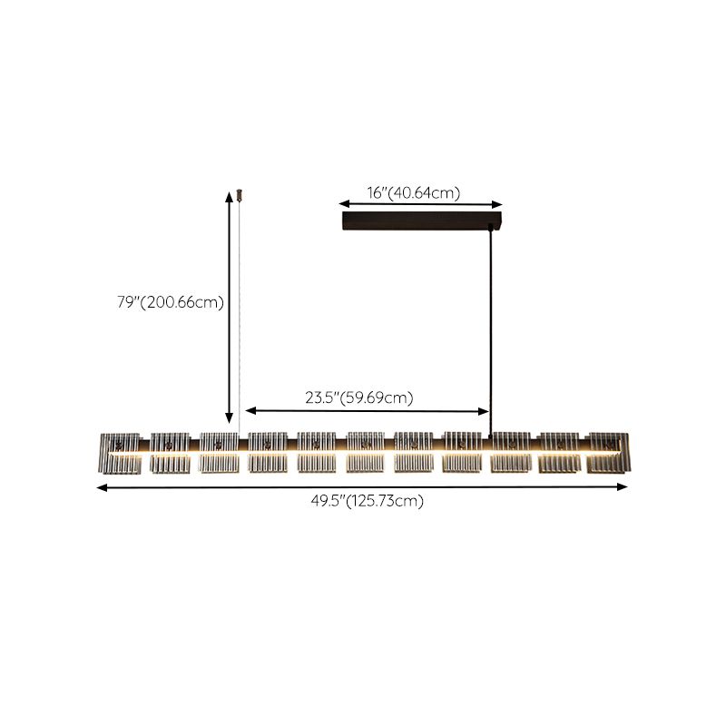 Modern LED Hanging Light Black Island Light Fixture for Dining Room