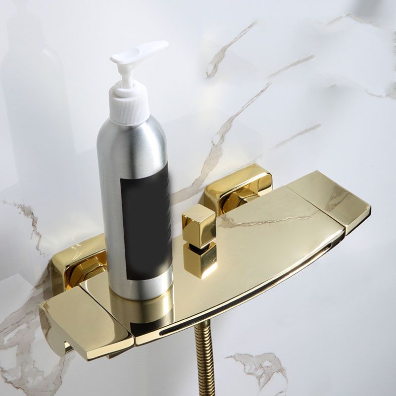 Traditional Wall Mounted Metal Tub Filler Low Arc Waterfall Tub Faucet Trim