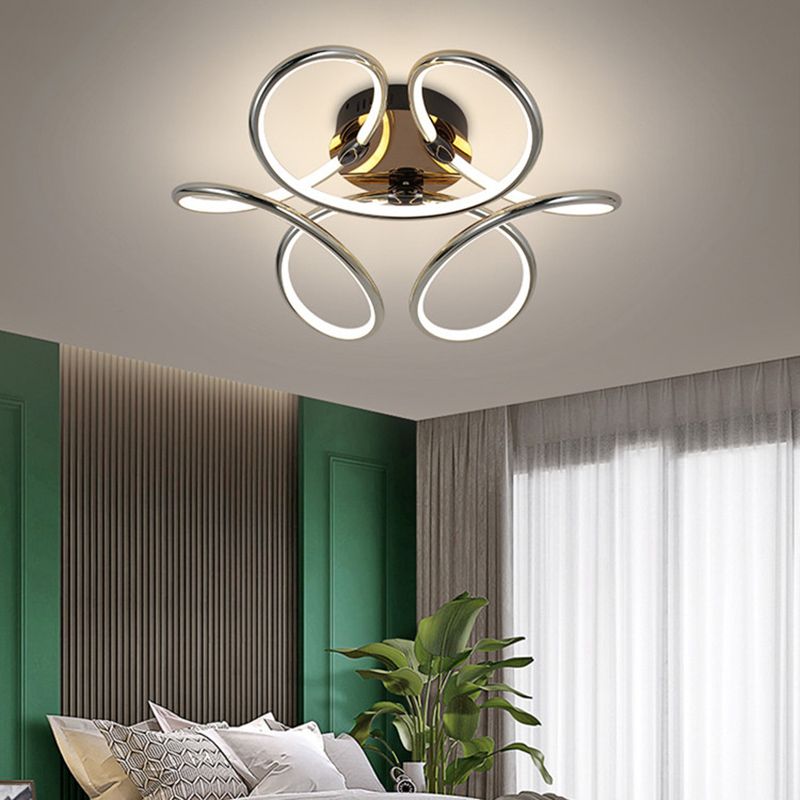 Modern Style Linear Shape Ceiling Lighting Metal 1 Light Ceiling Light for Bedroom