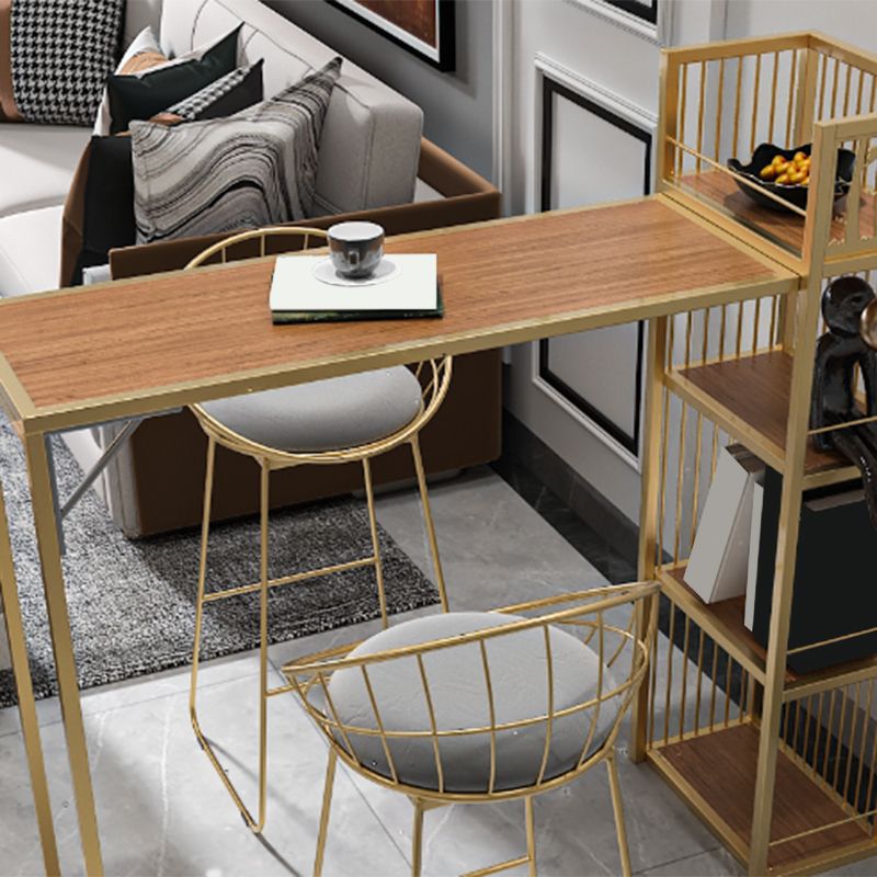 Contemporary Style Rectangle Bar Table Double Pedestal Bar Dining Table for Home